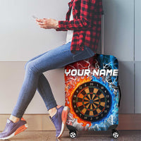 Custom Thunder Lightning Darts Luggage Cover Dartboard Water Fire - Wonder Print Shop
