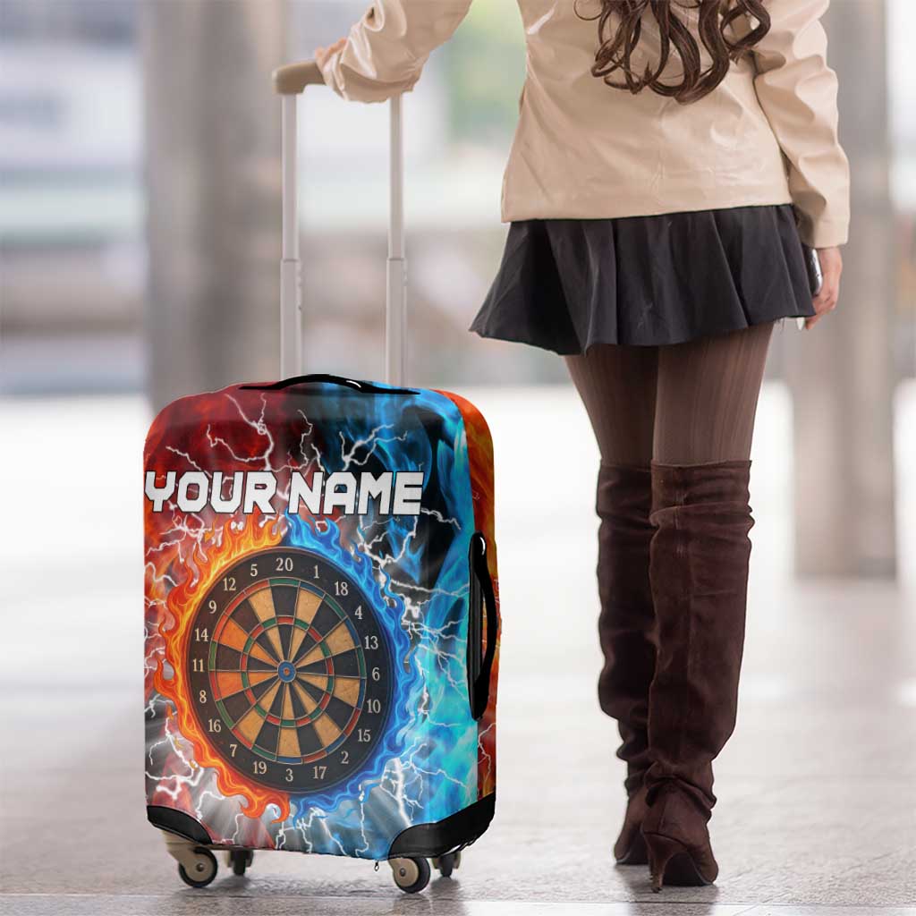 Custom Thunder Lightning Darts Luggage Cover Dartboard Water Fire - Wonder Print Shop