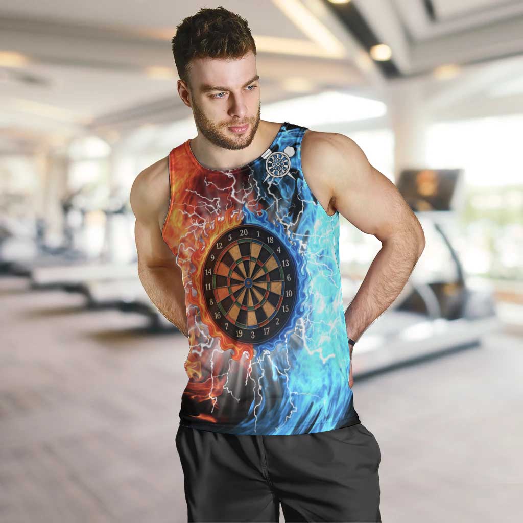 Custom Thunder Lightning Darts Men Tank Top Dartboard Water Fire - Wonder Print Shop
