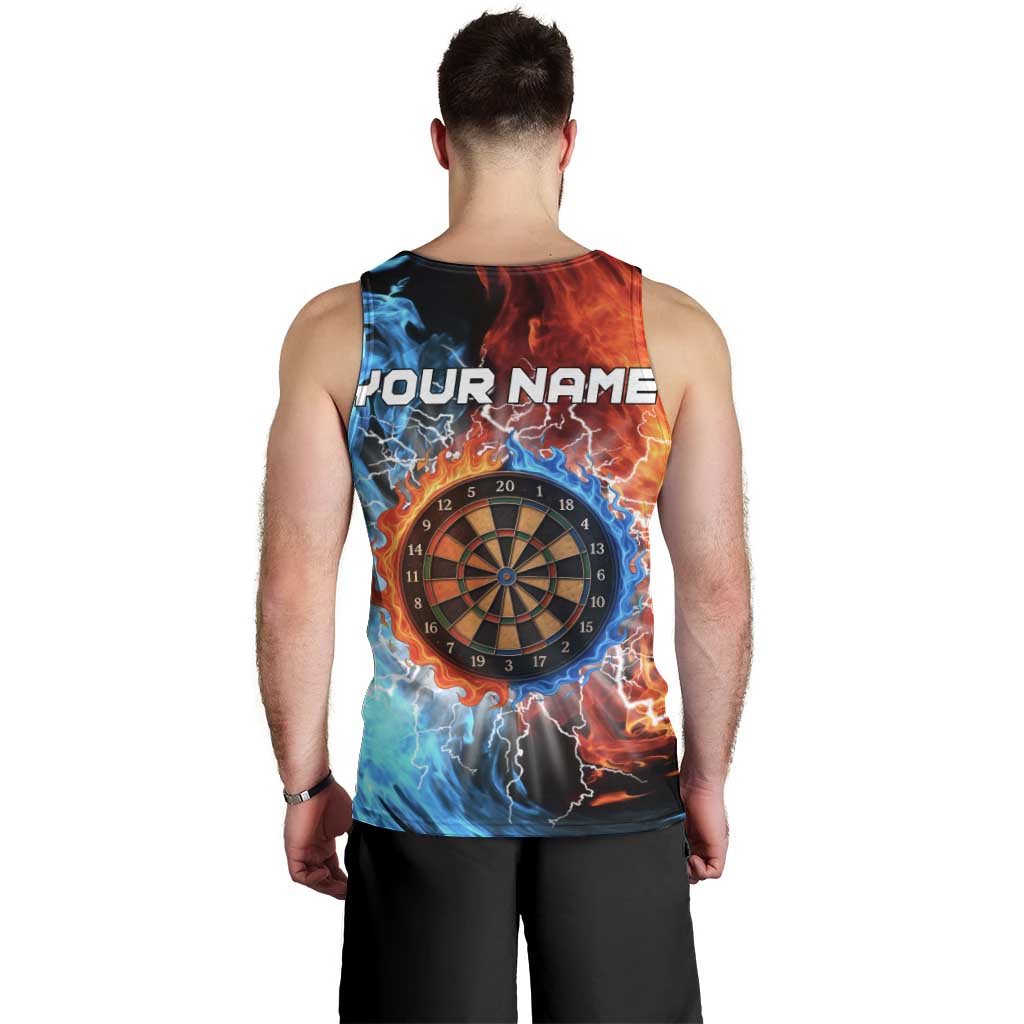 Custom Thunder Lightning Darts Men Tank Top Dartboard Water Fire - Wonder Print Shop