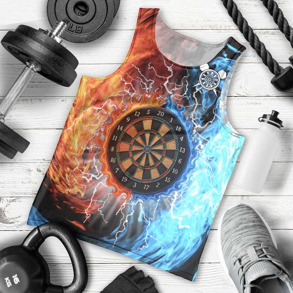 Custom Thunder Lightning Darts Men Tank Top Dartboard Water Fire - Wonder Print Shop