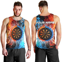 Custom Thunder Lightning Darts Men Tank Top Dartboard Water Fire - Wonder Print Shop