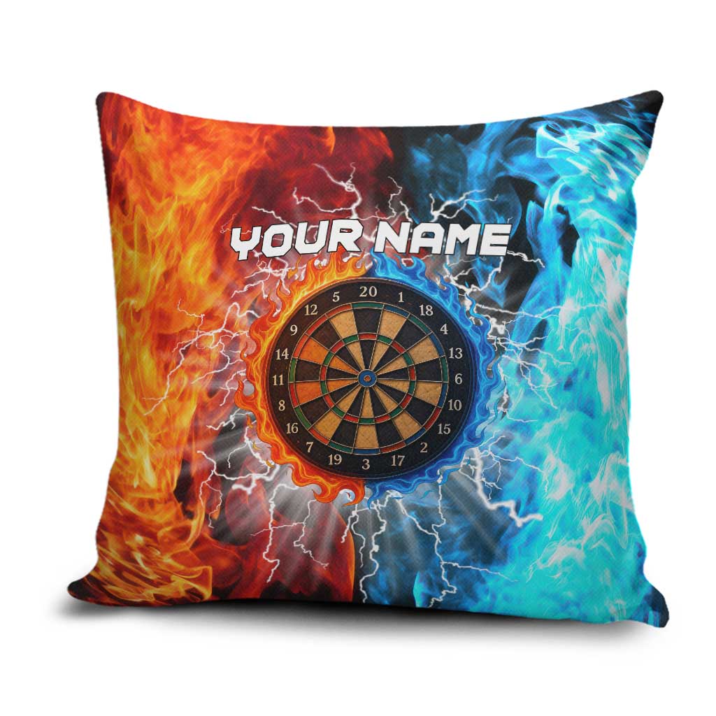 Custom Thunder Lightning Darts Pillow Cover Dartboard Water Fire - Wonder Print Shop