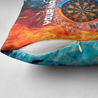 Custom Thunder Lightning Darts Pillow Cover Dartboard Water Fire - Wonder Print Shop