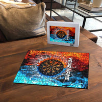 Custom Thunder Lightning Darts Puzzle Dartboard Water Fire - Wonder Print Shop