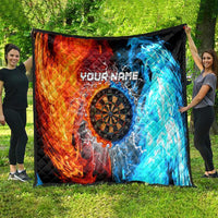 Custom Thunder Lightning Darts Quilt Dartboard Water Fire - Wonder Print Shop