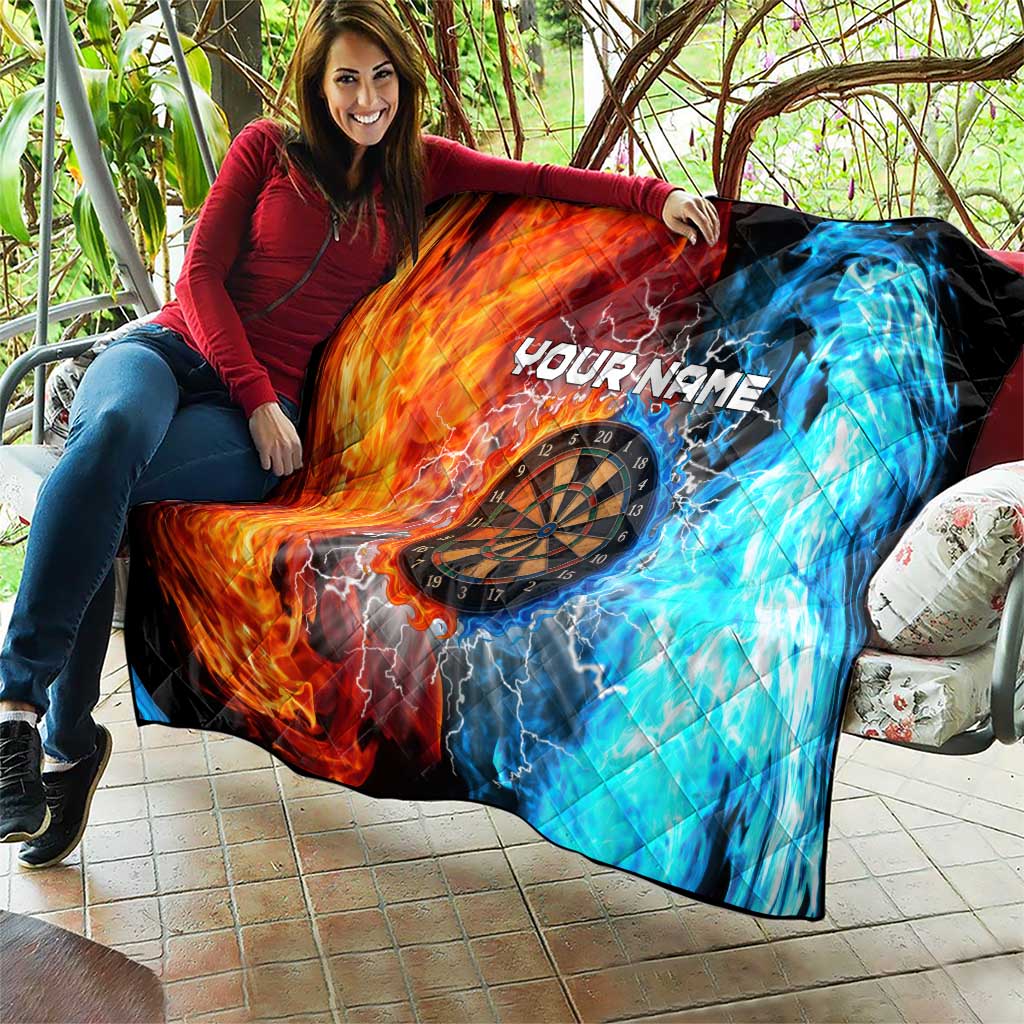 Custom Thunder Lightning Darts Quilt Dartboard Water Fire - Wonder Print Shop