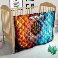 Custom Thunder Lightning Darts Quilt Dartboard Water Fire - Wonder Print Shop