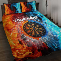 Custom Thunder Lightning Darts Quilt Bed Set Dartboard Water Fire - Wonder Print Shop