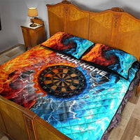 Custom Thunder Lightning Darts Quilt Bed Set Dartboard Water Fire - Wonder Print Shop