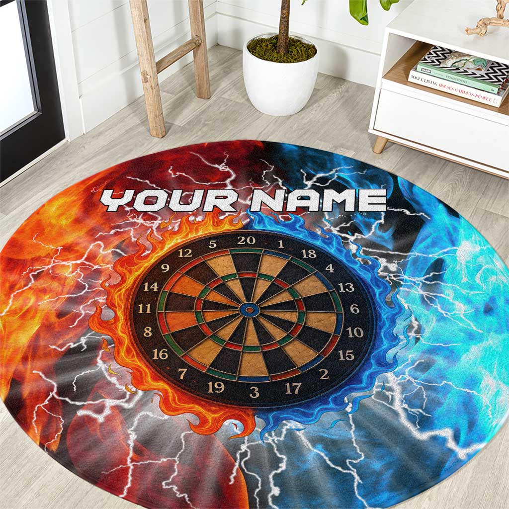 Custom Thunder Lightning Darts Round Carpet Dartboard Water Fire - Wonder Print Shop