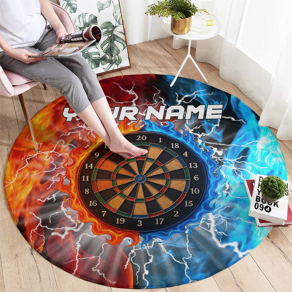 Custom Thunder Lightning Darts Round Carpet Dartboard Water Fire - Wonder Print Shop