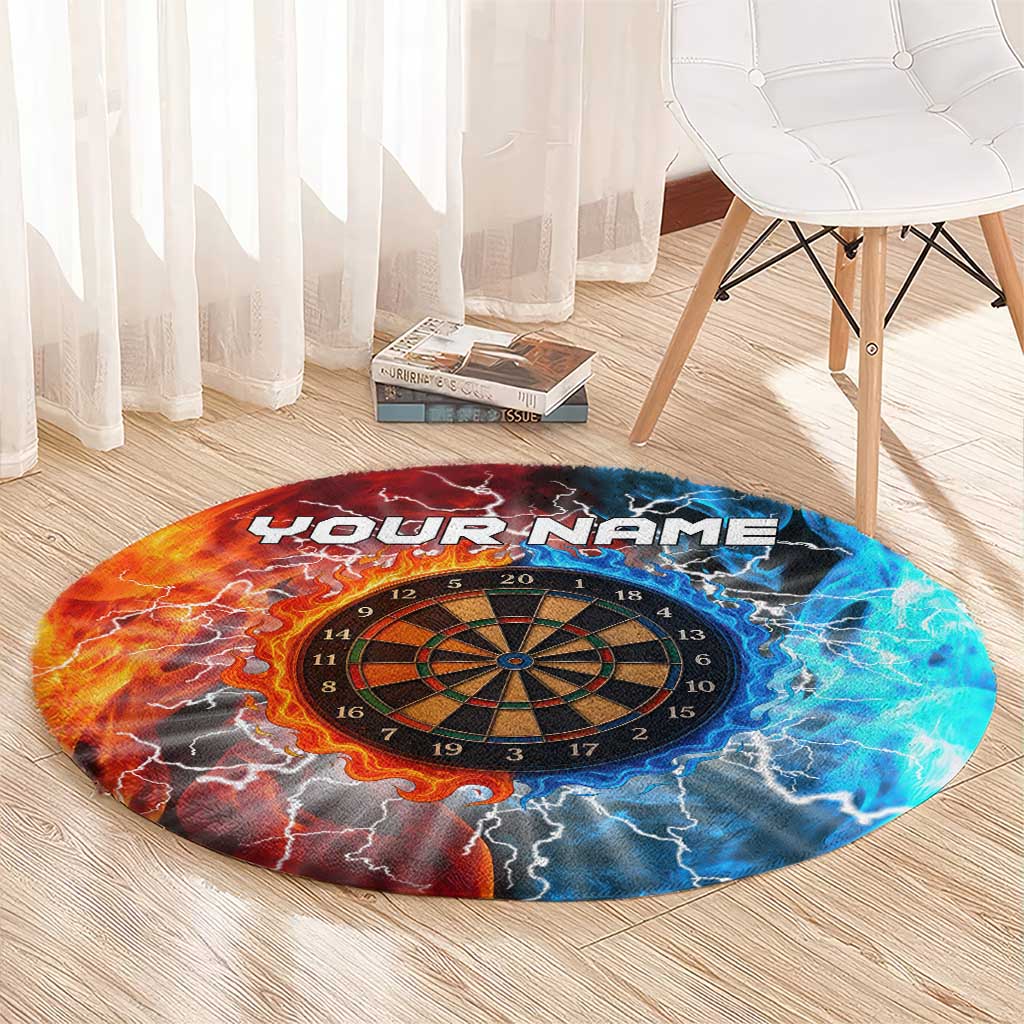 Custom Thunder Lightning Darts Round Carpet Dartboard Water Fire - Wonder Print Shop