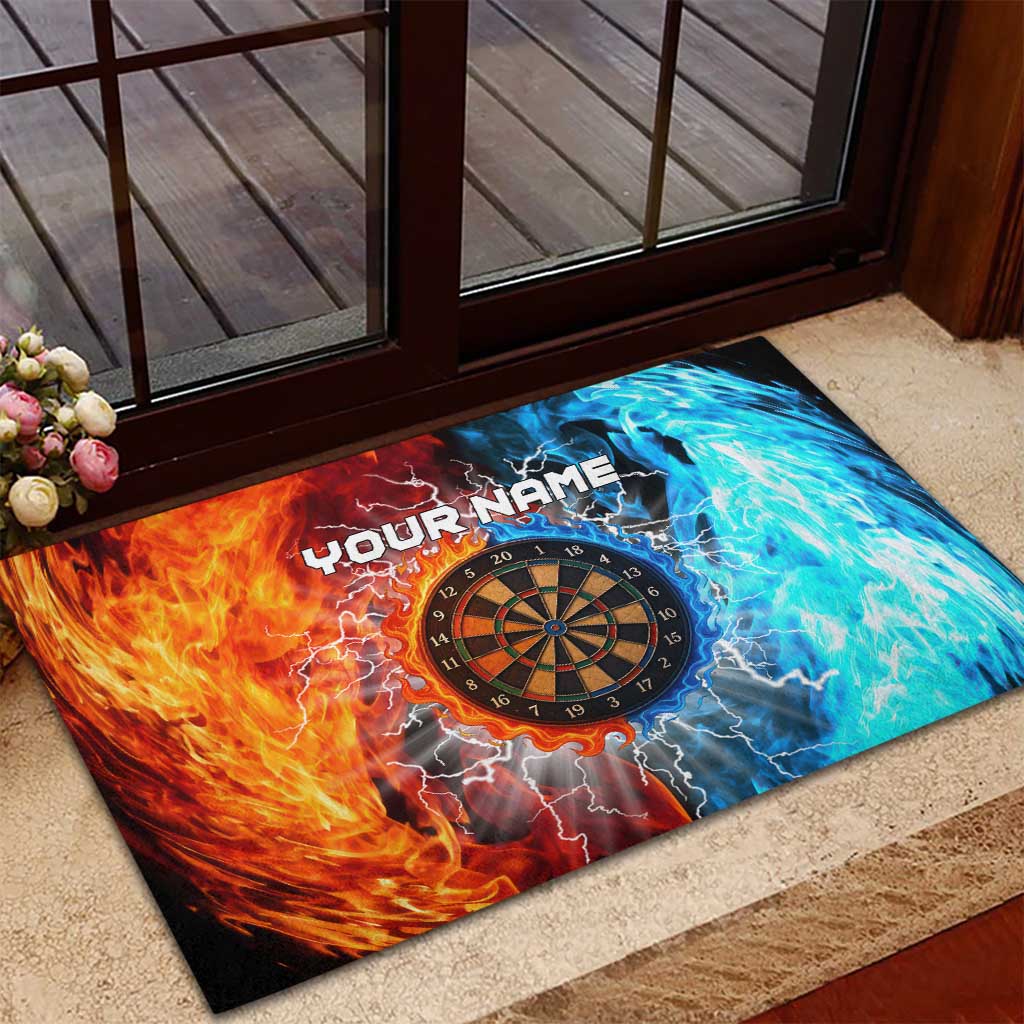 Custom Thunder Lightning Darts Rubber Doormat Dartboard Water Fire - Wonder Print Shop