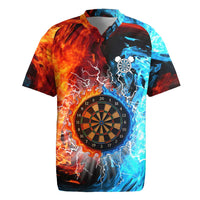 Custom Thunder Lightning Darts Rugby Jersey Dartboard Water Fire - Wonder Print Shop
