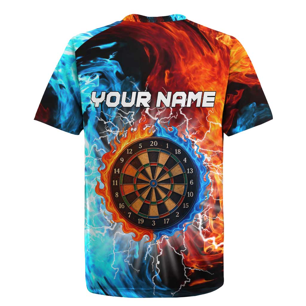 Custom Thunder Lightning Darts Rugby Jersey Dartboard Water Fire - Wonder Print Shop