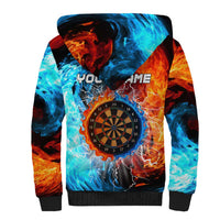Custom Thunder Lightning Darts Sherpa Hoodie Dartboard Water Fire - Wonder Print Shop