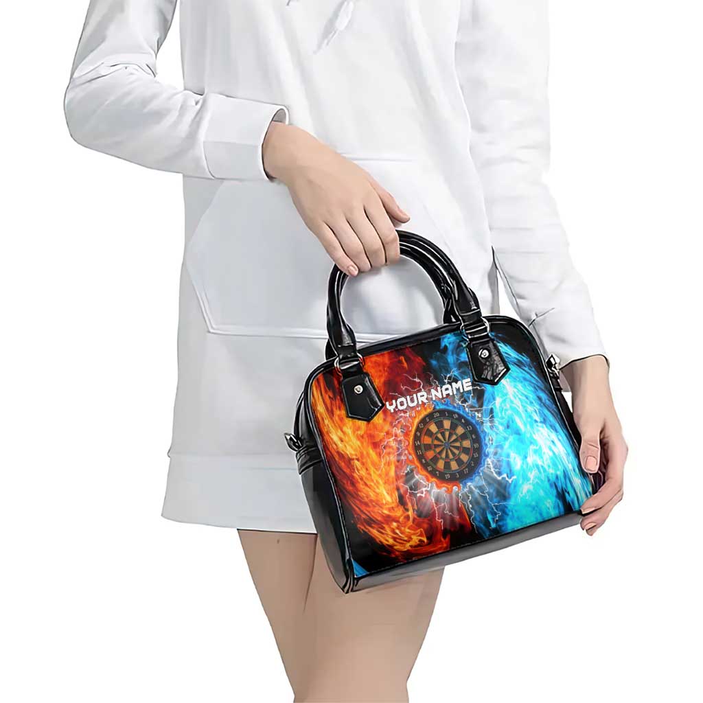 Custom Thunder Lightning Darts Shoulder Handbag Dartboard Water Fire - Wonder Print Shop
