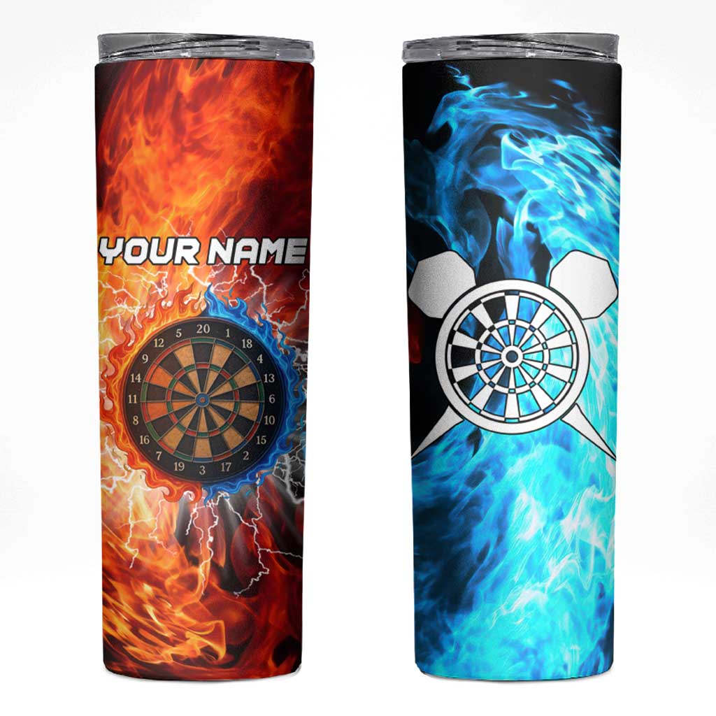 Custom Thunder Lightning Darts Skinny Tumbler Dartboard Water Fire - Wonder Print Shop