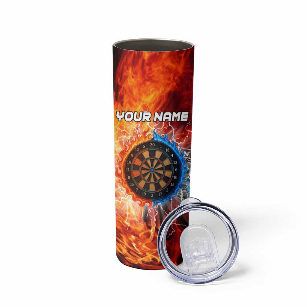 Custom Thunder Lightning Darts Skinny Tumbler Dartboard Water Fire - Wonder Print Shop