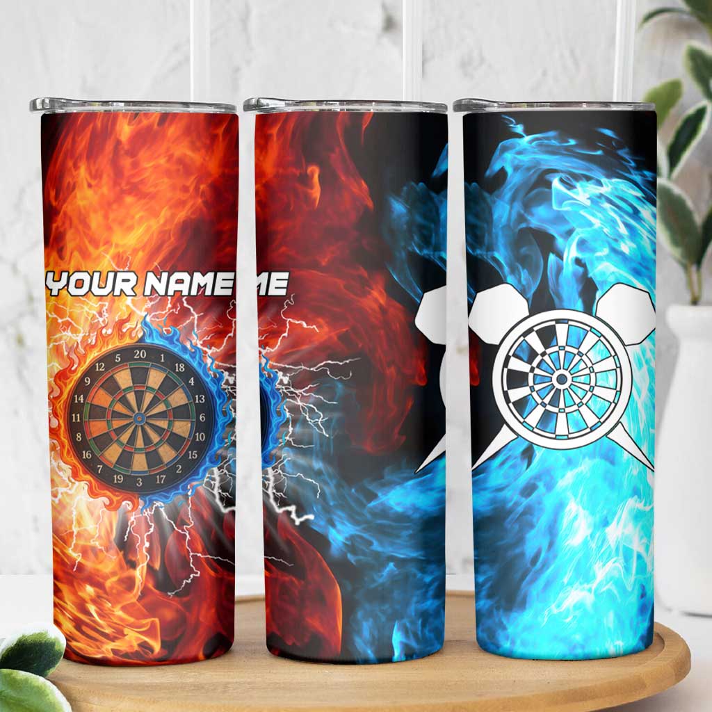 Custom Thunder Lightning Darts Skinny Tumbler Dartboard Water Fire - Wonder Print Shop