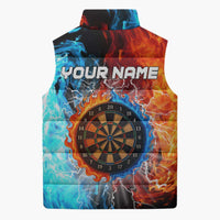 Custom Thunder Lightning Darts Sleeveless Puffer Jacket Dartboard Water Fire - Wonder Print Shop