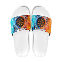 Custom Thunder Lightning Darts Slide Sandals Dartboard Water Fire - Wonder Print Shop