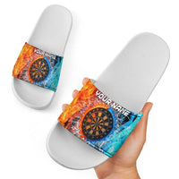 Custom Thunder Lightning Darts Slide Sandals Dartboard Water Fire - Wonder Print Shop