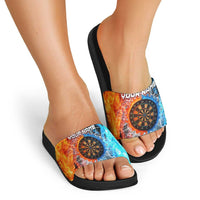 Custom Thunder Lightning Darts Slide Sandals Dartboard Water Fire - Wonder Print Shop