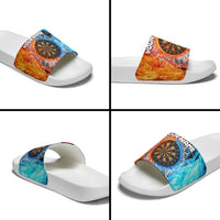 Custom Thunder Lightning Darts Slide Sandals Dartboard Water Fire - Wonder Print Shop