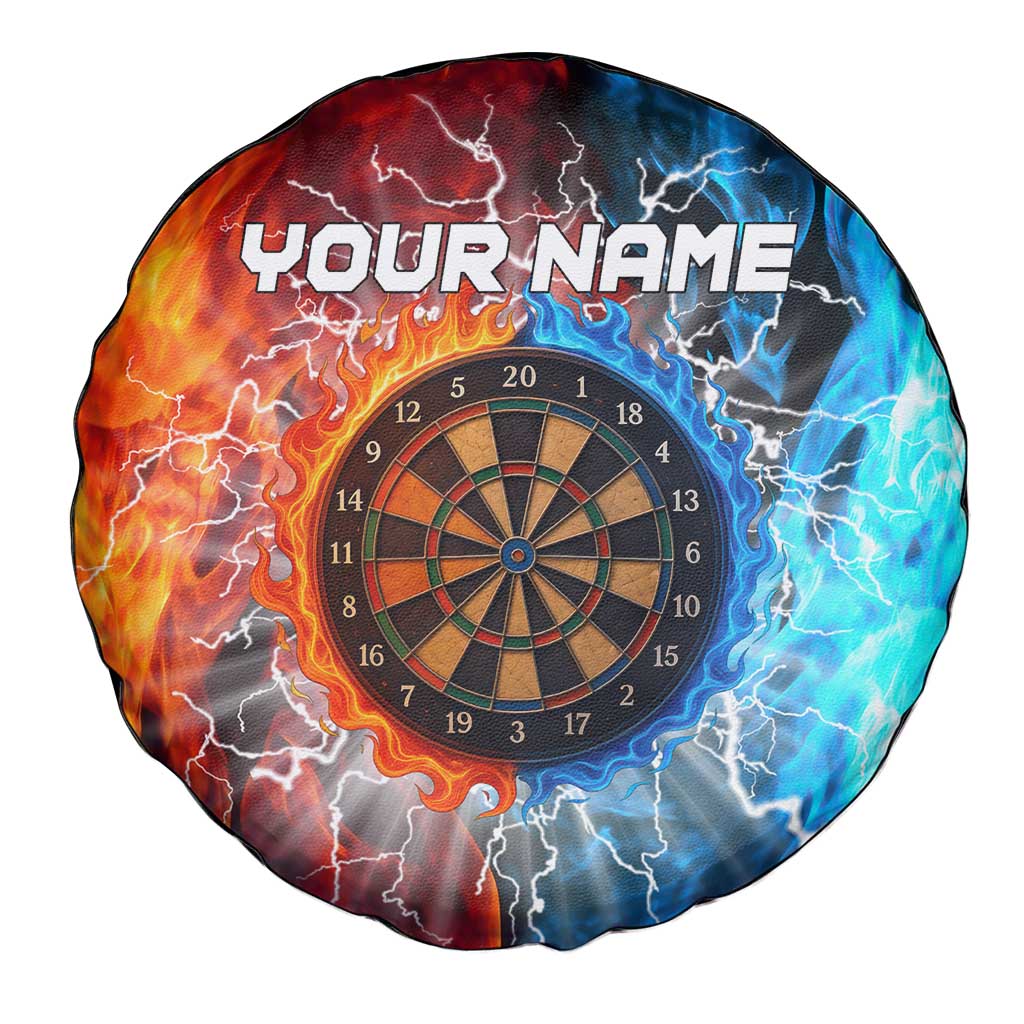 Custom Thunder Lightning Darts Spare Tire Cover Dartboard Water Fire - Wonder Print Shop
