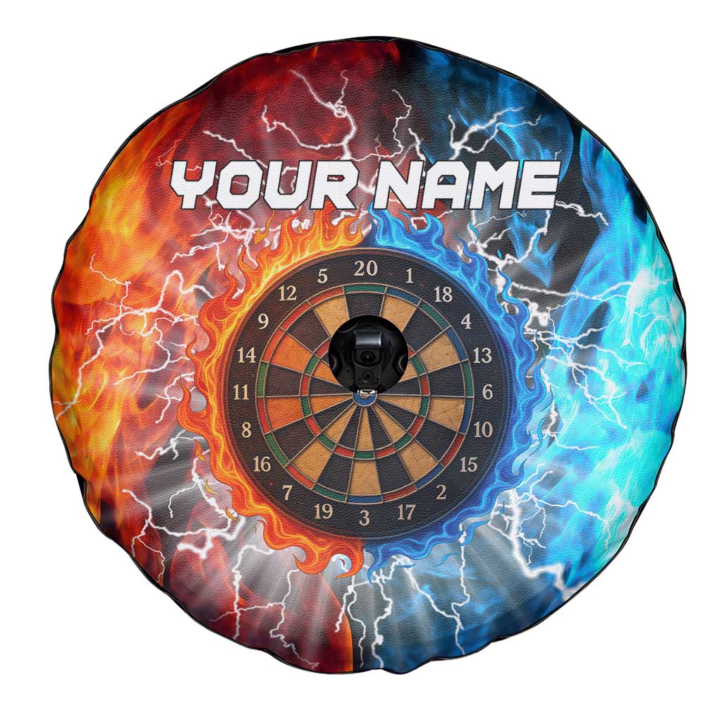 Custom Thunder Lightning Darts Spare Tire Cover Dartboard Water Fire - Wonder Print Shop