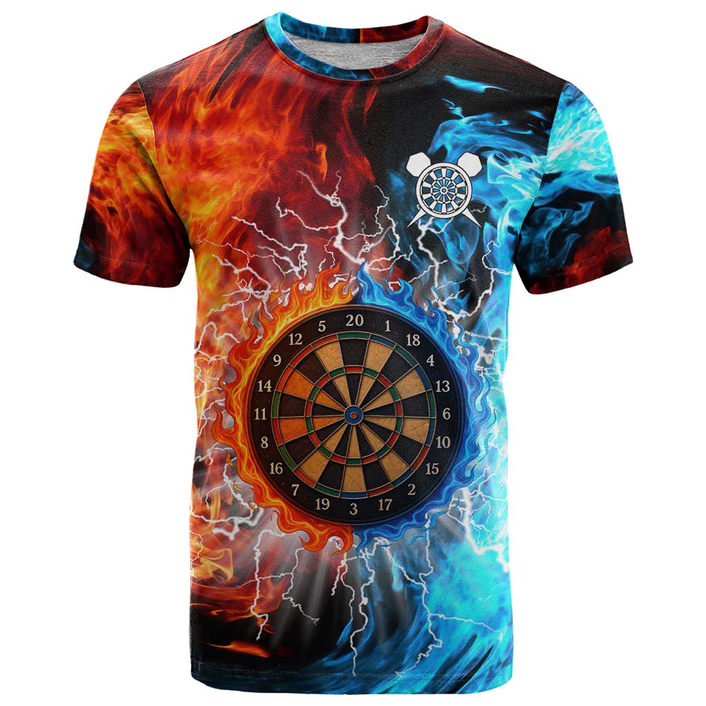 Custom Thunder Lightning Darts T Shirt Dartboard Water Fire - Wonder Print Shop