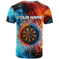 Custom Thunder Lightning Darts T Shirt Dartboard Water Fire - Wonder Print Shop