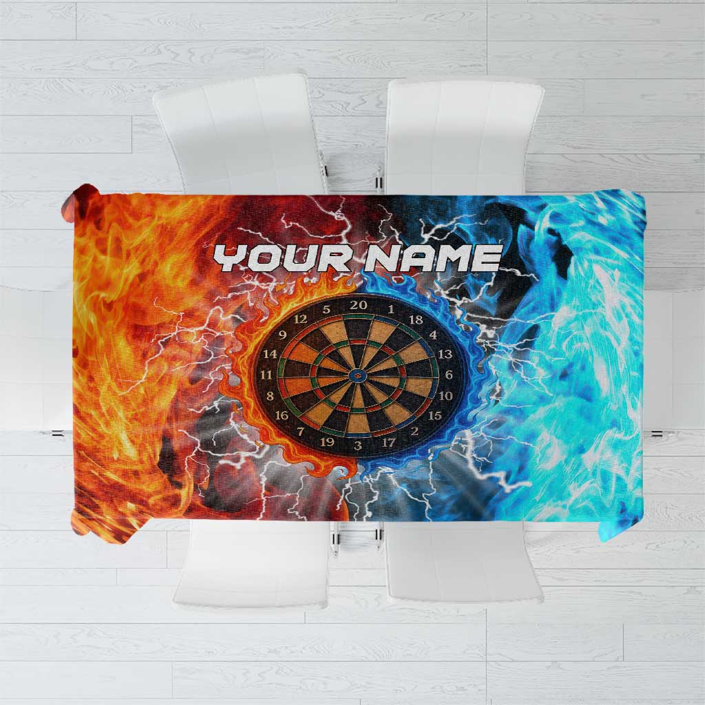 Custom Thunder Lightning Darts Tablecloth Dartboard Water Fire - Wonder Print Shop