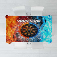 Custom Thunder Lightning Darts Tablecloth Dartboard Water Fire - Wonder Print Shop