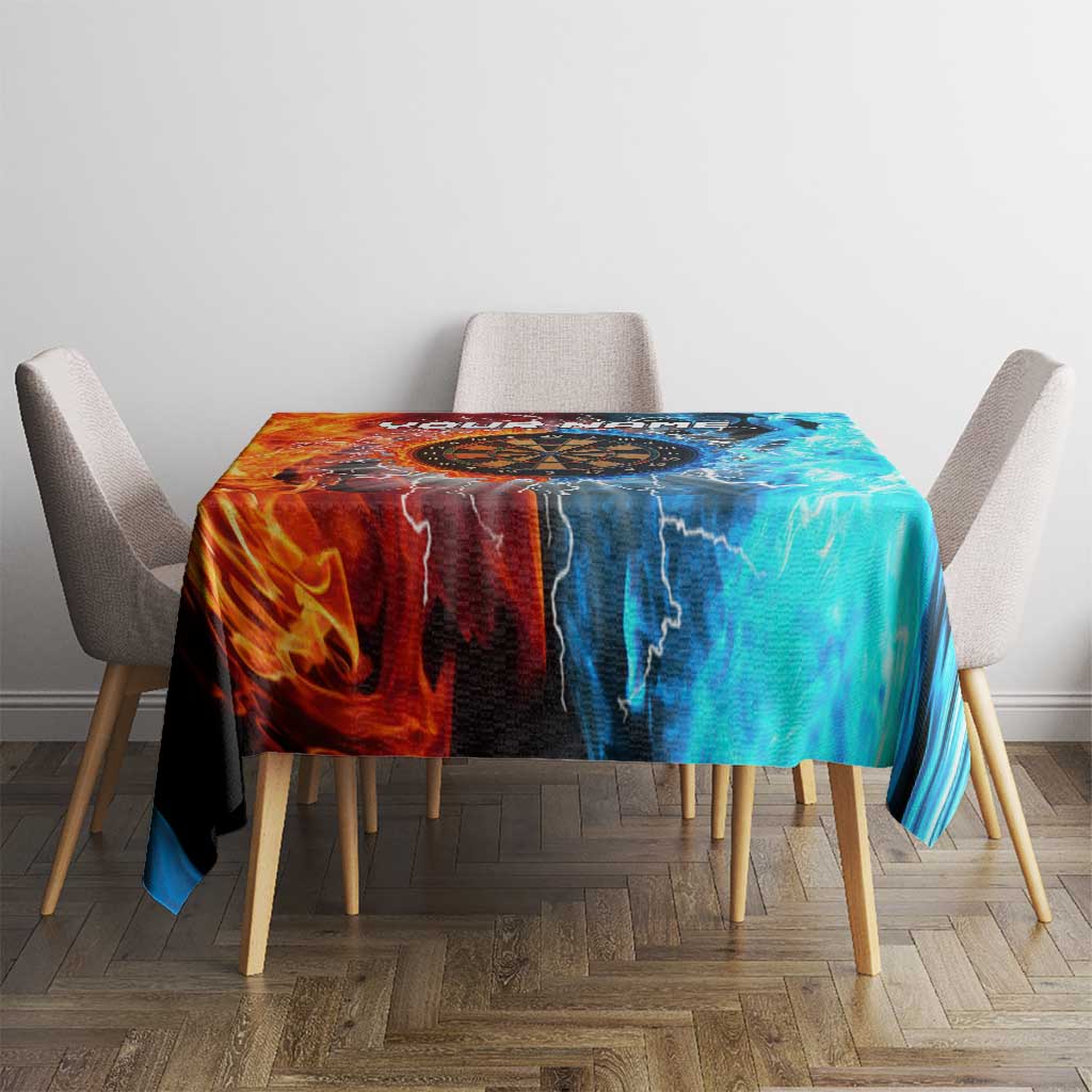 Custom Thunder Lightning Darts Tablecloth Dartboard Water Fire - Wonder Print Shop