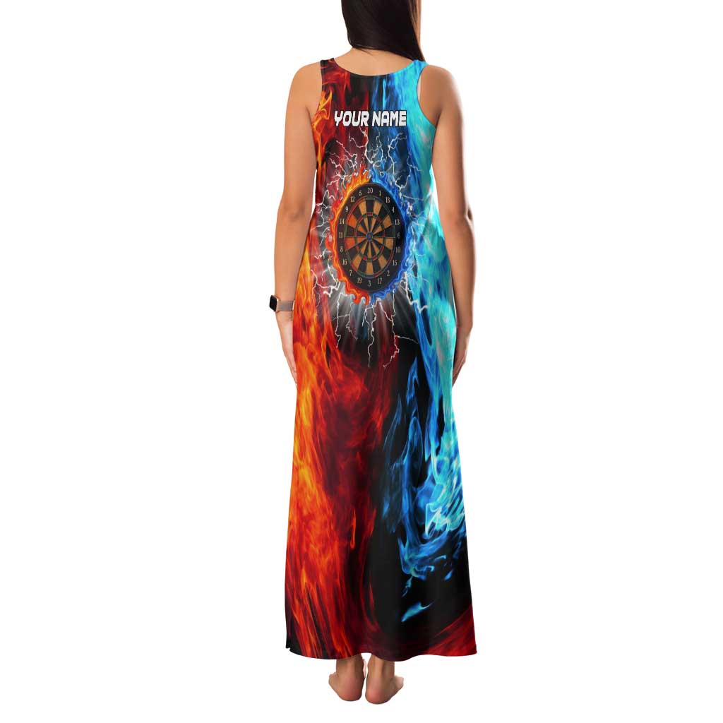 Custom Thunder Lightning Darts Tank Maxi Dress Dartboard Water Fire - Wonder Print Shop