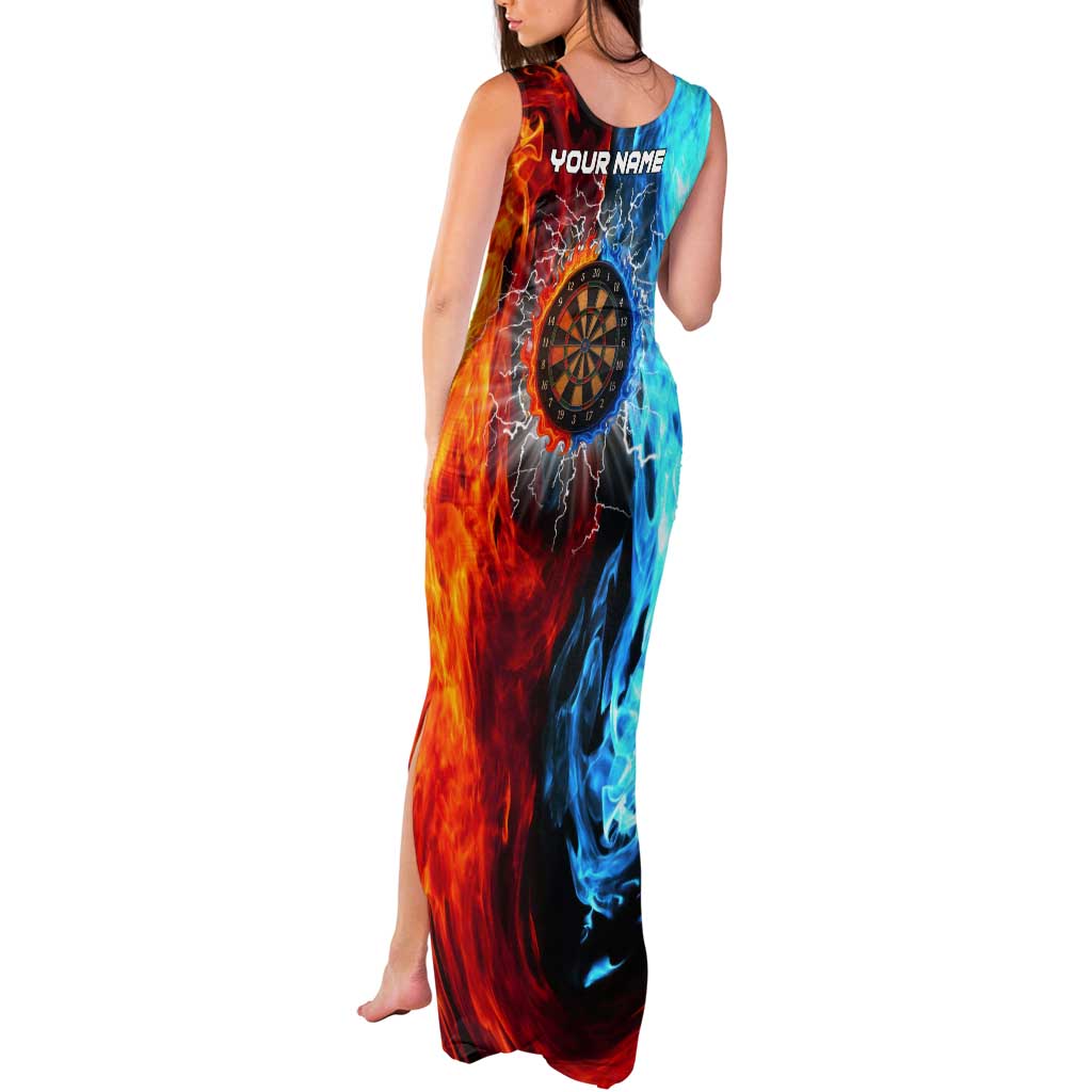 Custom Thunder Lightning Darts Tank Maxi Dress Dartboard Water Fire - Wonder Print Shop