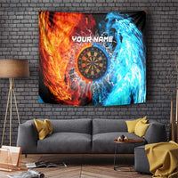 Custom Thunder Lightning Darts Tapestry Dartboard Water Fire - Wonder Print Shop