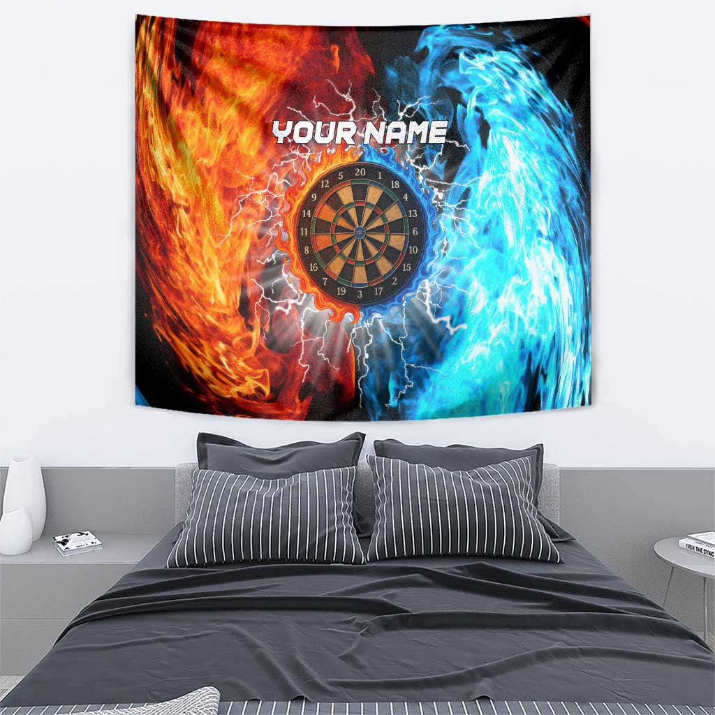 Custom Thunder Lightning Darts Tapestry Dartboard Water Fire - Wonder Print Shop