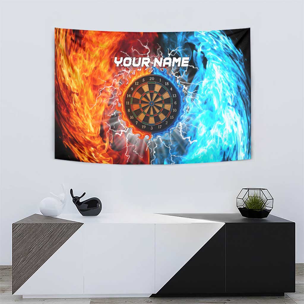 Custom Thunder Lightning Darts Tapestry Dartboard Water Fire - Wonder Print Shop