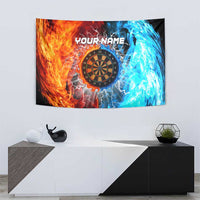Custom Thunder Lightning Darts Tapestry Dartboard Water Fire - Wonder Print Shop