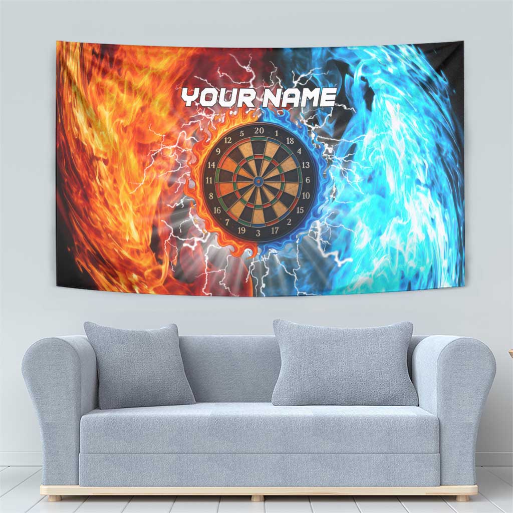 Custom Thunder Lightning Darts Tapestry Dartboard Water Fire - Wonder Print Shop