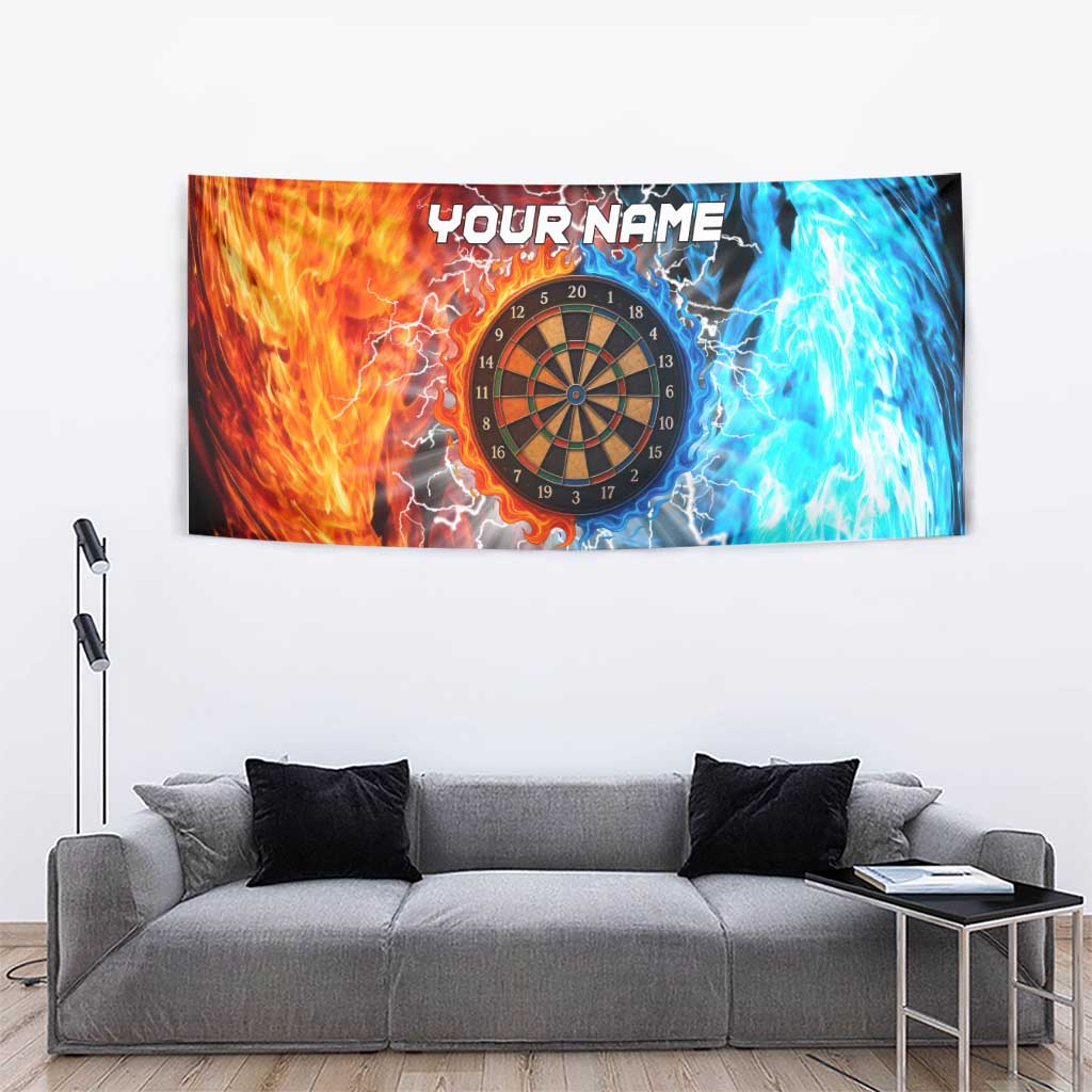 Custom Thunder Lightning Darts Tapestry Dartboard Water Fire - Wonder Print Shop