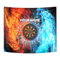 Custom Thunder Lightning Darts Tapestry Dartboard Water Fire - Wonder Print Shop