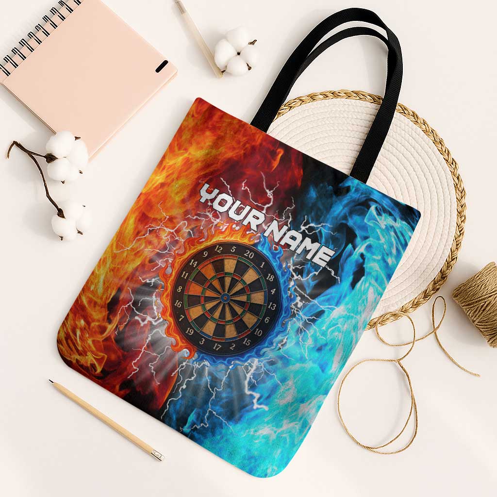 Custom Thunder Lightning Darts Tote Bag Dartboard Water Fire - Wonder Print Shop