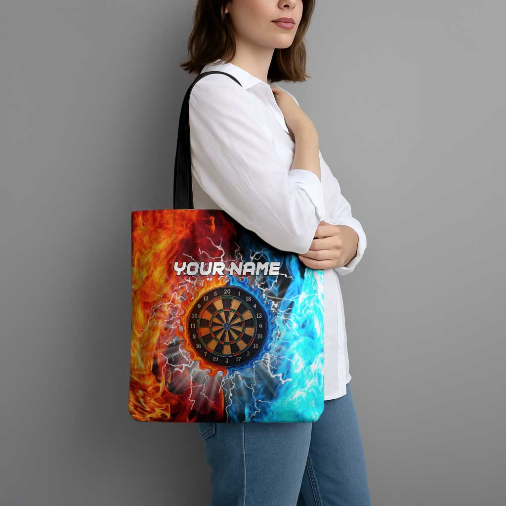 Custom Thunder Lightning Darts Tote Bag Dartboard Water Fire - Wonder Print Shop