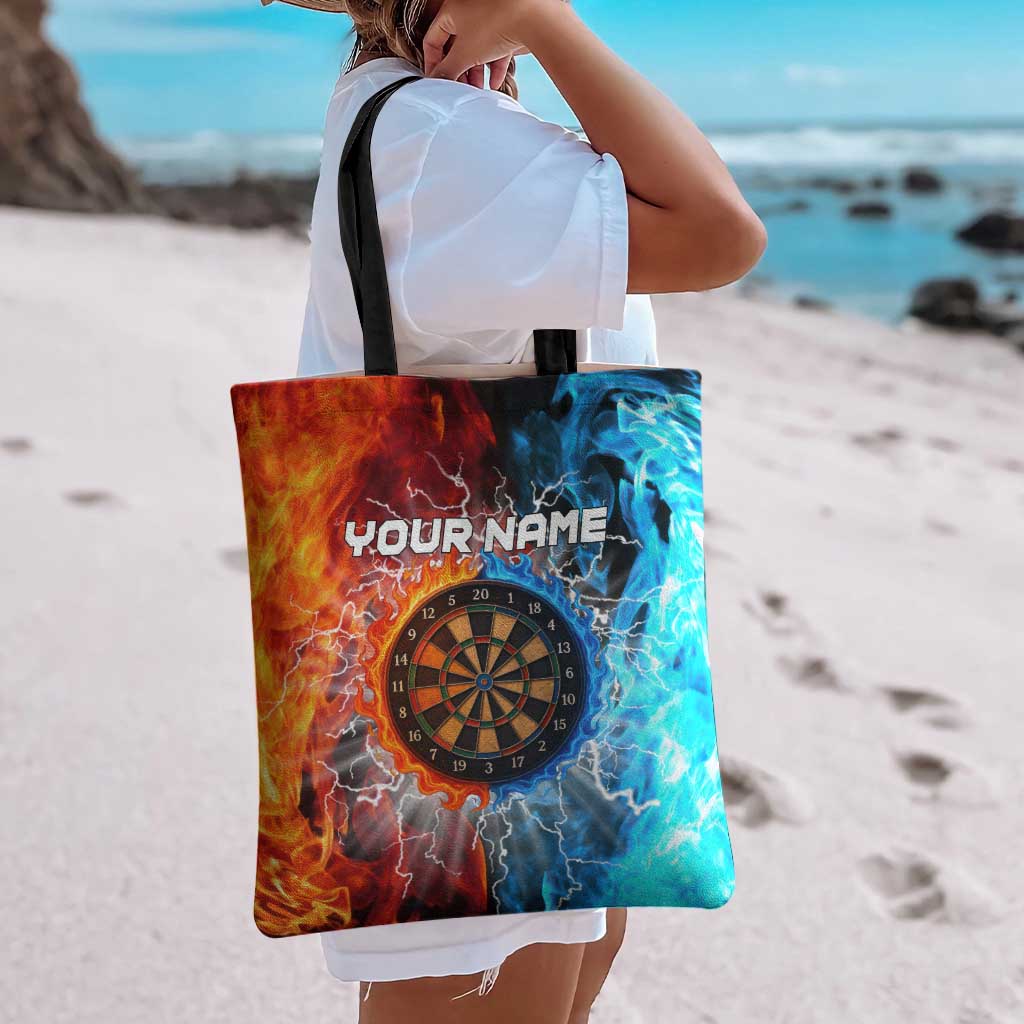 Custom Thunder Lightning Darts Tote Bag Dartboard Water Fire - Wonder Print Shop