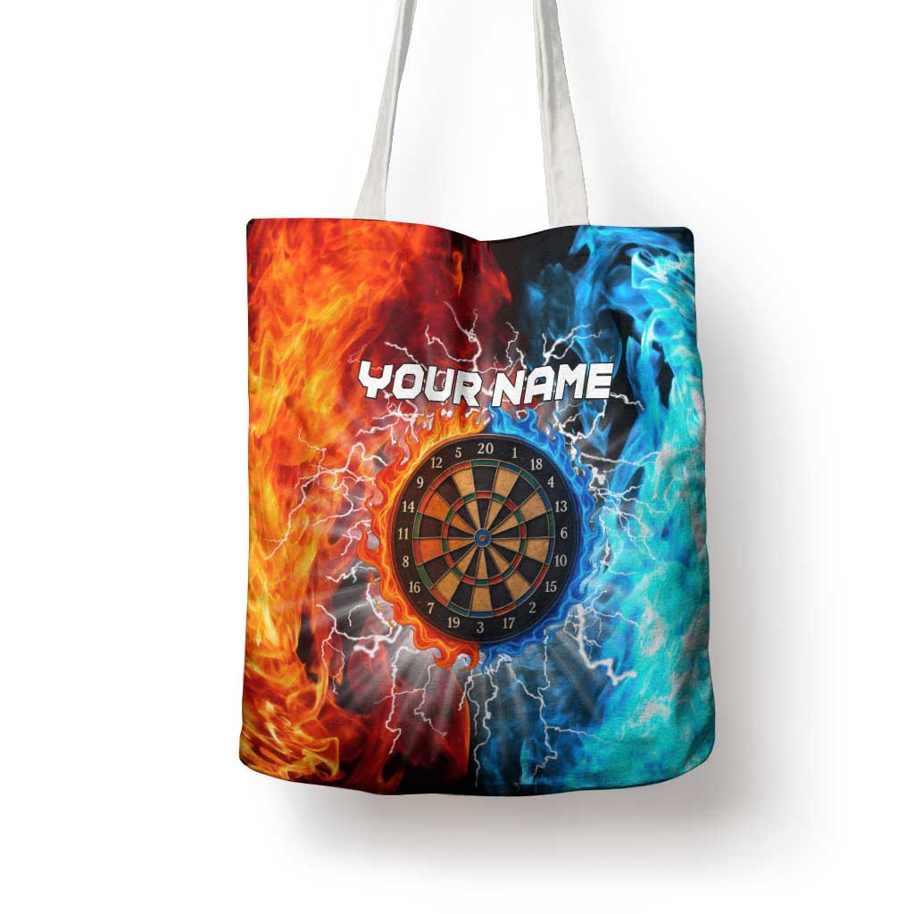 Custom Thunder Lightning Darts Tote Bag Dartboard Water Fire - Wonder Print Shop